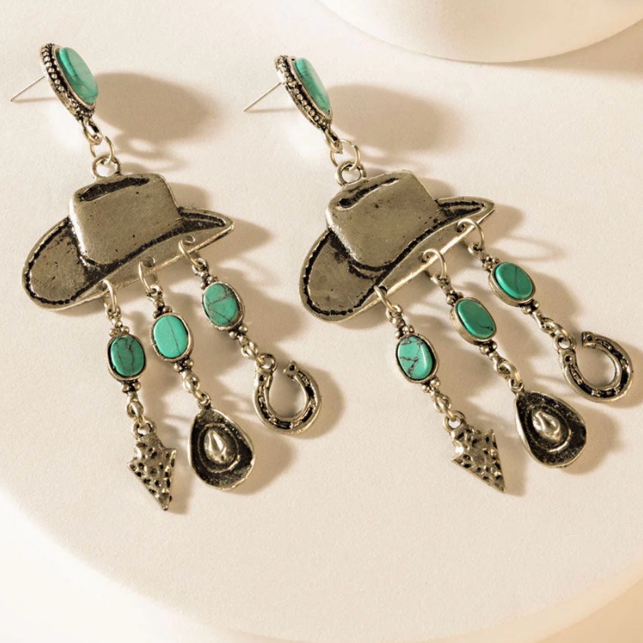 Myra Bag Silver And Turquoise Earrings 22$